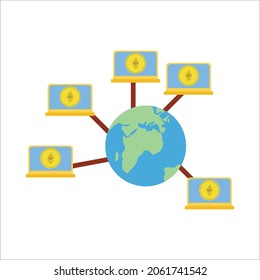cryptocurrency Ethereum icon vector illustration