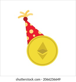 cryptocurrency Ethereum icon vector illustration