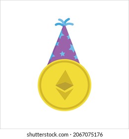 cryptocurrency Ethereum icon vector illustration