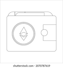 ilustración de icono de línea de eterio de criptodivisa