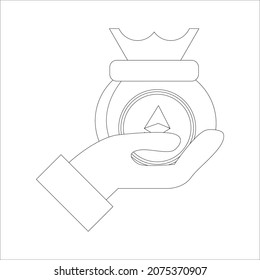 cryptocurrency etherium line icon illustration