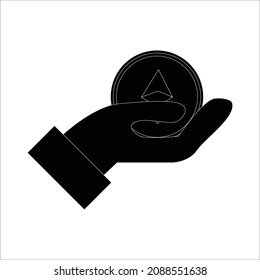 
cryptocurrency etherium solid icon illustration