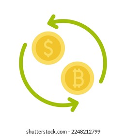 Kryptowährungssymbol. Kryptowährungskonzept Zukunft von Bargeld.  Vektorgrafik.