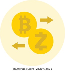 Cryptocurrency Exchange Icon or Illustration for Digital Trading Platforms