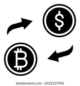 Cryptocurrency Exchange icon line vector illustration