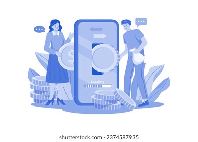 Cryptocurrency Exchange Illustration concept on white background