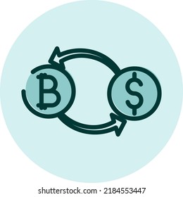 Cryptocurrency exchange, illustration, vector on a white background.
