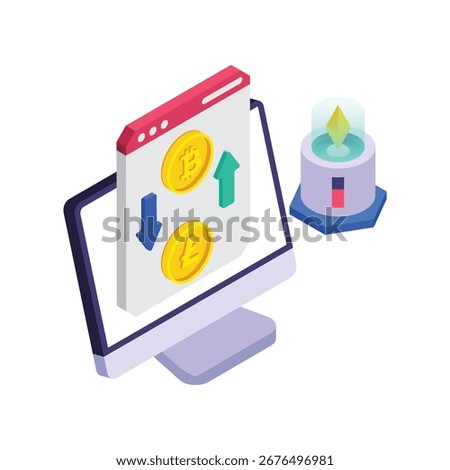 Cryptocurrency Exchange isometric vector illustration.