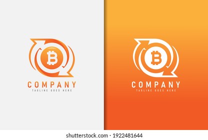 Cryptocurrency Exchange Logo Design. Usable For Business And Tech Company. Vector Logo Illustration.