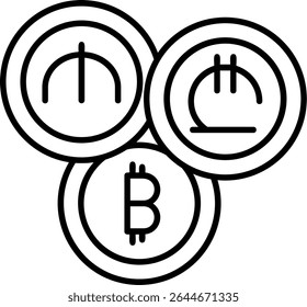 Criptomoeda Preenchido Estilo Ícone Design