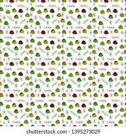 Cryptocurrency Financial Items. Of Outline Tile Background. Icons on green, black and white colors. Vector illustration. Bitcoin seamless pattern.