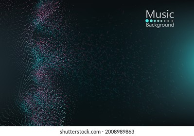 Cryptocurrency fintech network blockchain and programming concept. Science background. onnecting dots . Big data visualization and Business .Vector illustration. music wave
