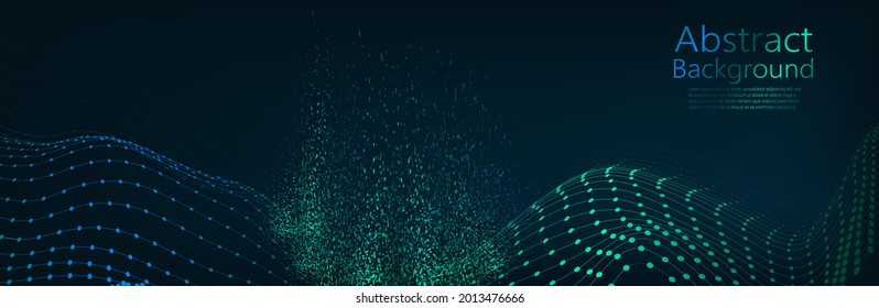 Cryptocurrency fintech network blockchain and programming concept. Technology HUD Element. Connecting dots and lines. digital background with particles.