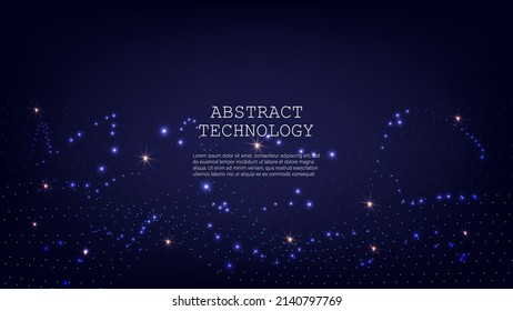 Cryptocurrency fintech network blockchain and programming concept. Science background. onnecting dots . Big data visualization and Business .Vector illustration. music wave