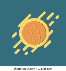 Cryptocurrency flat style concept. TRON logo sigh. Vector illustration.

