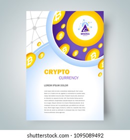 Cryptocurrency flyer design template blockchain coin
