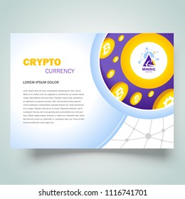Cryptocurrency flyer design template blockchain coin