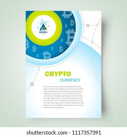 Cryptocurrency flyer design template blockchain coin