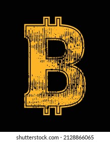 Cryptocurrency Funny Bitcoin B T-shirt. Blockchain Typography Crypto Design svg
