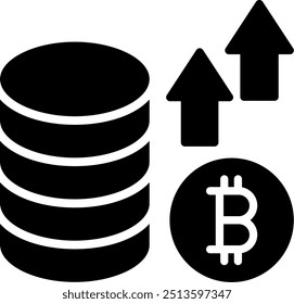 Cryptocurrency Glyph Vector Icon Design