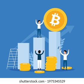 Cryptocurrency go to the moon flat