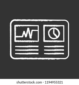 Cryptocurrency hashrate chalk icon. Mining distribution. Crypto business statistics. Data analyzing. Statistics. Isolated vector chalkboard illustration