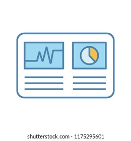 Cryptocurrency hashrate color icon. Mining distribution. Crypto business statistics. Data analyzing. Statistics. Isolated vector illustration