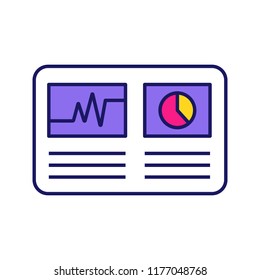 Cryptocurrency hashrate color icon. Mining distribution. Crypto business statistics. Data analyzing. Statistics. Isolated vector illustration