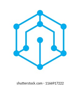 Cryptocurrency Hexagonal logo icon vector