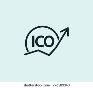 Cryptocurrency ico icon line isolated on clean background. Blockchain concept drawing icon line in modern style. Vector illustration for your web site mobile logo app UI design.