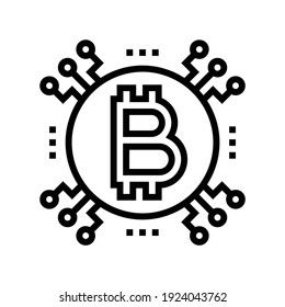 cryptocurrency ico line icon vector. cryptocurrency ico sign. isolated contour symbol black illustration