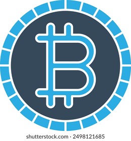 Icono de moneda de bit de icono de criptomoneda para finanzas digitales y gestión de inversiones