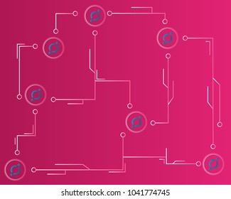 Cryptocurrency icon blockchain background collection
