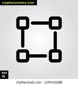 Cryptocurrency icon blockchain set line version. Modern computer network technology sign and symbol. 