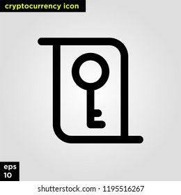 Cryptocurrency icon certificate set line version. Modern computer network technology sign and symbol. 