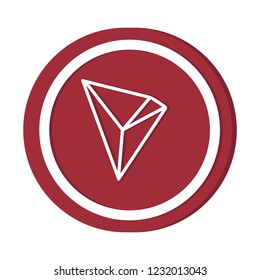 Cryptocurrency icon coin vector illustration : Tron TRX