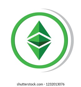 Cryptocurrency icon coin vector illustration : Ethereum Classic ETC