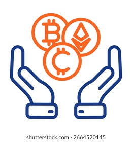 Ilustración vectorial de color de icono de criptomoneda