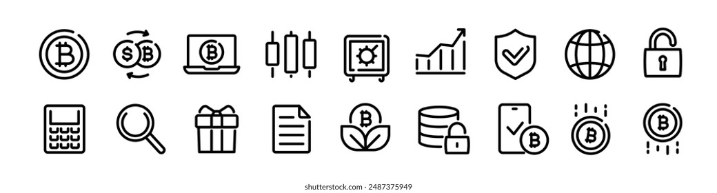 Cryptocurrency icon. Crypto icon set.