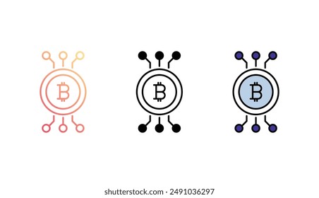 Cryptocurrency icon design with white background stock illustration