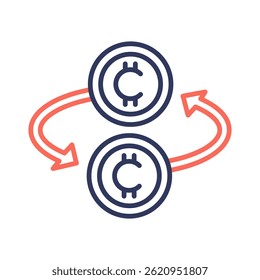 Cryptocurrency Icon Element for Design