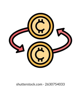 Cryptocurrency Icon Element for Design