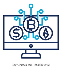 Cryptocurrency Icon Element For Design