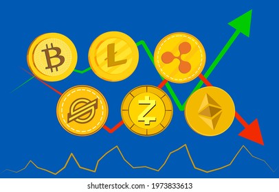 Cryptocurrency icon, Elements for artwork