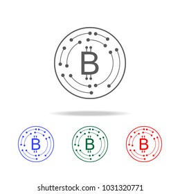 Crypto-currency icon. Elements in multi colored icons for mobile concept and web apps. Icons for website design and development, app development on white background
