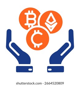Cryptocurrency Icon Fill Vector Illustration