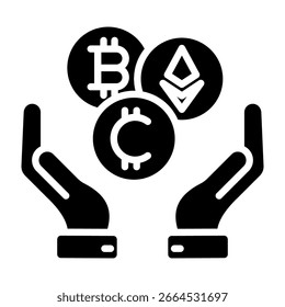 Ilustración vectorial de glifo de icono de criptomoneda