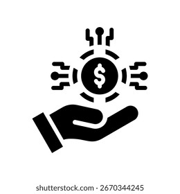 Ilustración vectorial de glifo de icono de criptomoneda