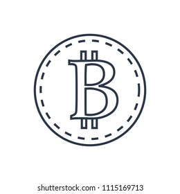Cryptocurrency icon. Isolated bitcoin and cryptocurrency icon line style. Premium quality vector symbol drawing concept for your logo web mobile app UI design.