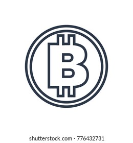 Cryptocurrency icon. Isolated bitcoin and cryptocurrency icon line style. Premium quality vector symbol drawing concept for your logo web mobile app UI design.